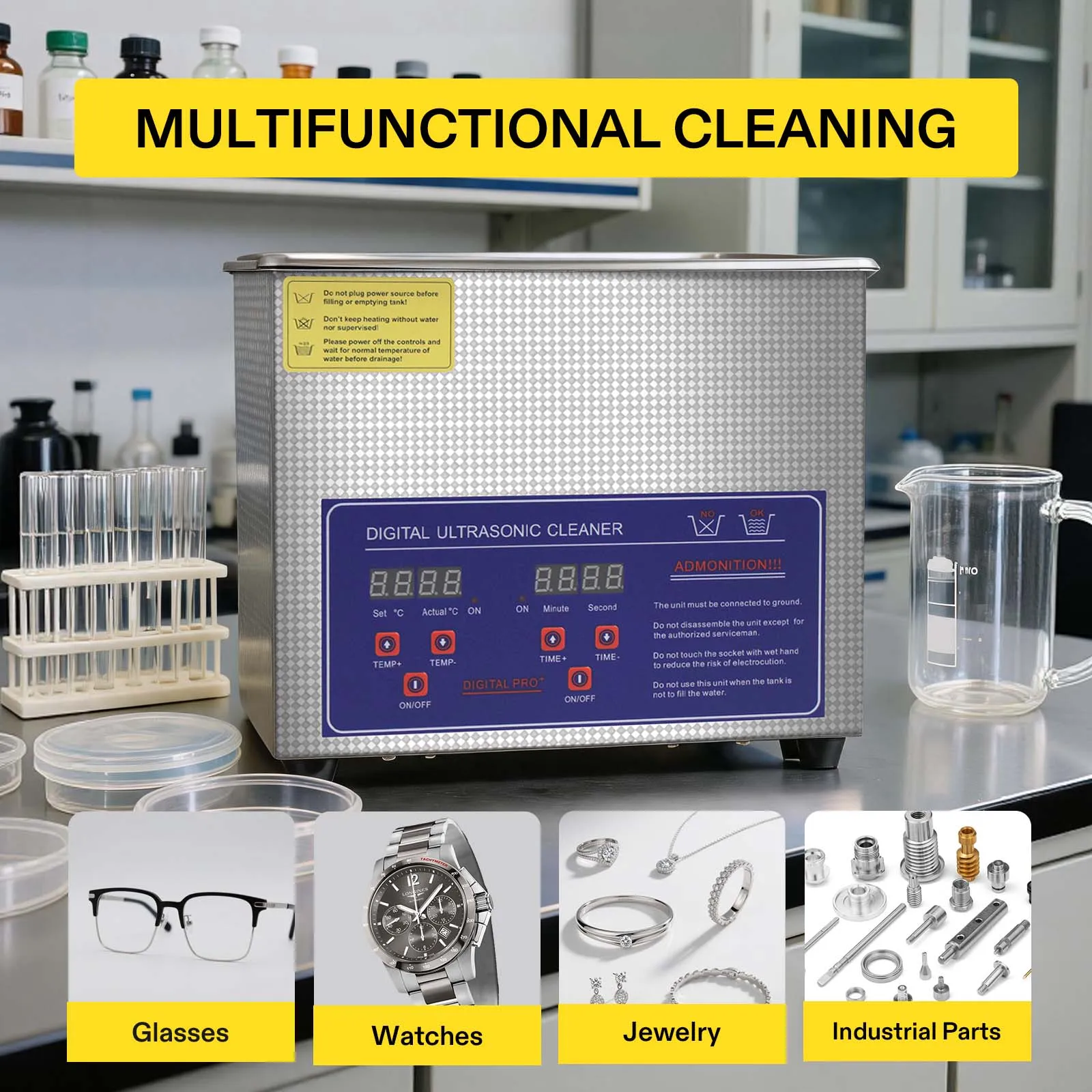 Industrial Ultrasonic Cleaner 30L Heater - SIHAO Industrial Ultrasonic Parts Cleaner 6/15/30L,