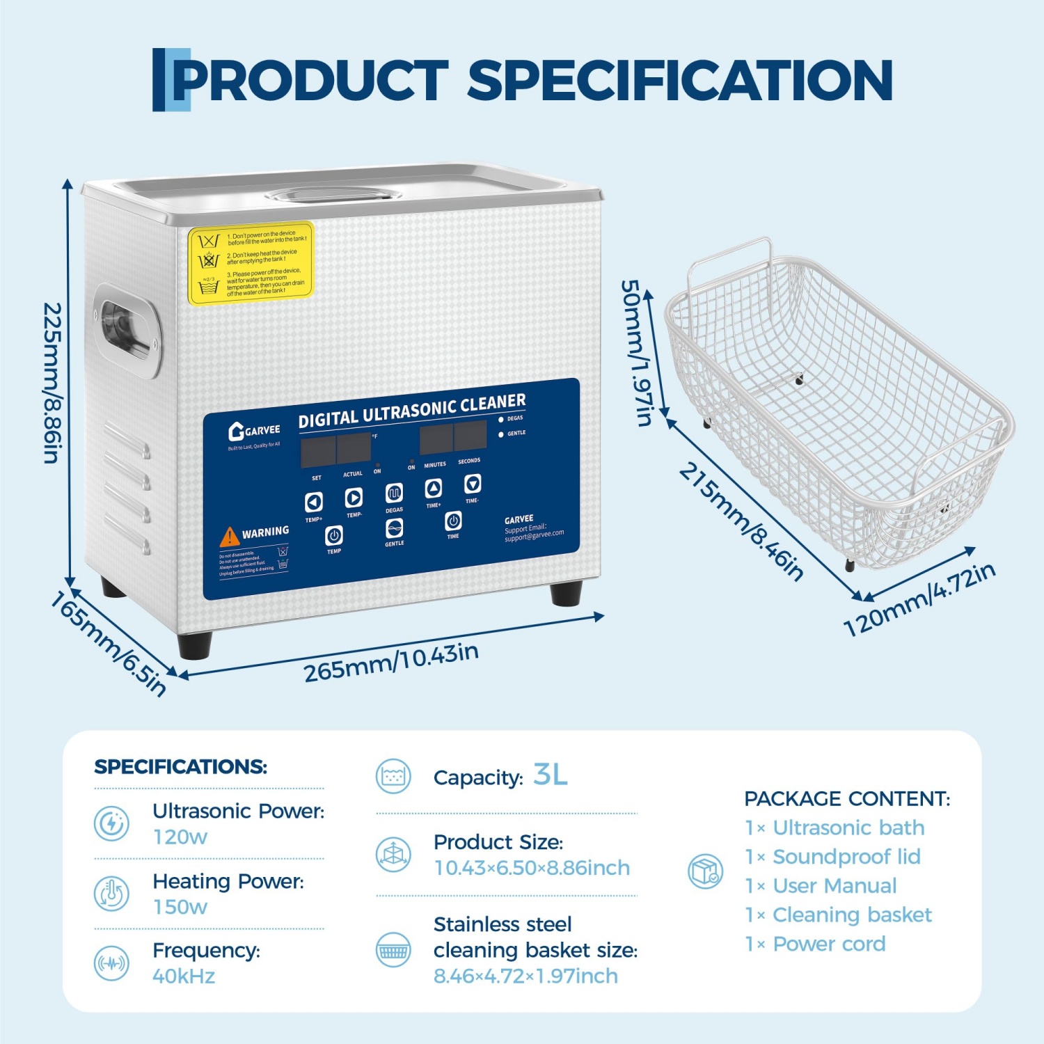 3L/6L/10L/15L/22L/30L Ultrason - огляд і ціна Industrial Ultrasonic Cleaner 30L Heater