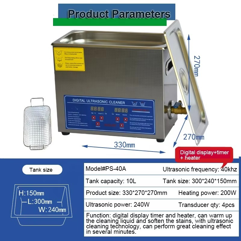 10L Digital Ultrasonic Cleaner - огляд і ціна Ultrasonic Cleaning Machine 10L Digital