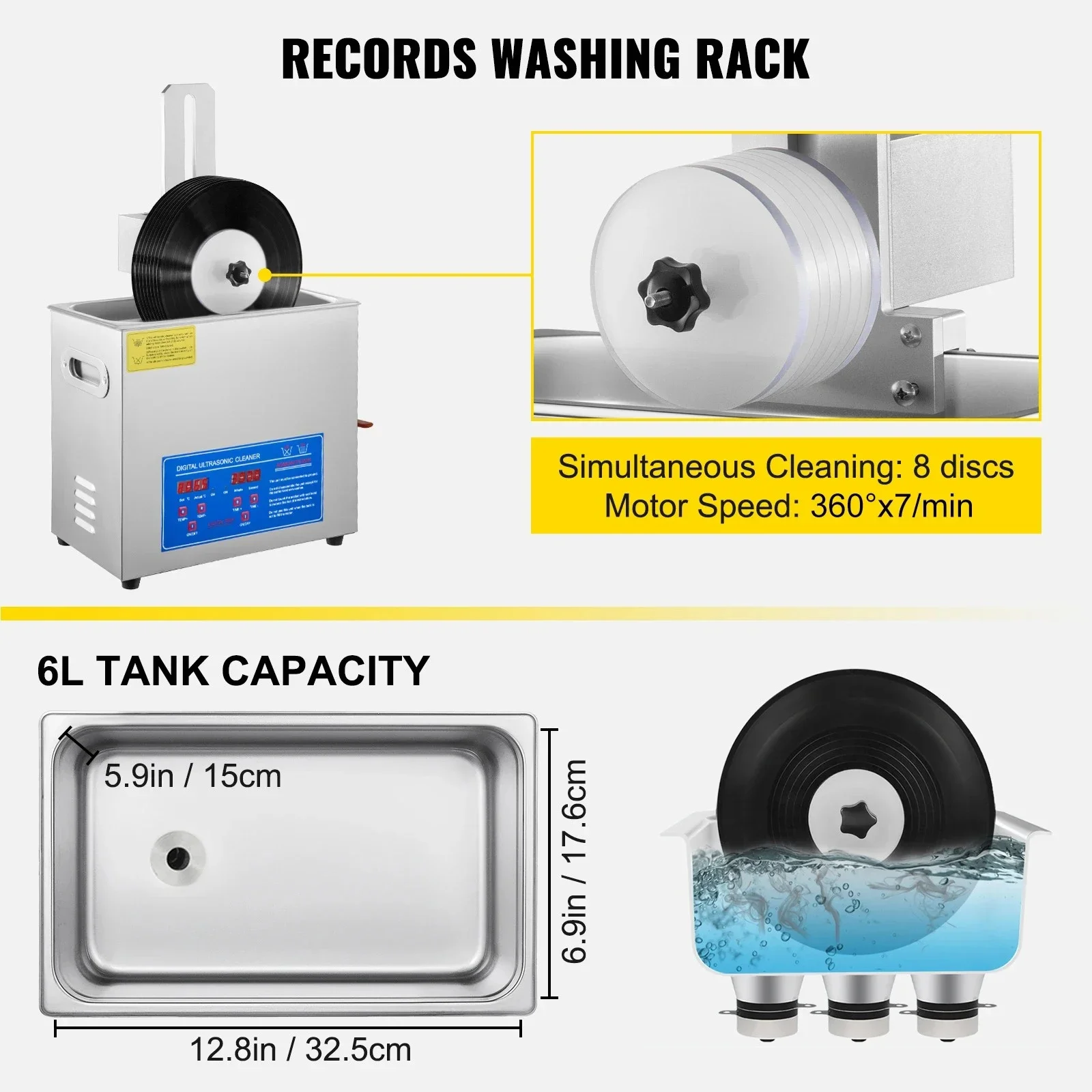 SIHAO Industrial Ultrasonic Pa - огляд і ціна Industrial Ultrasonic Cleaner 30L Heater