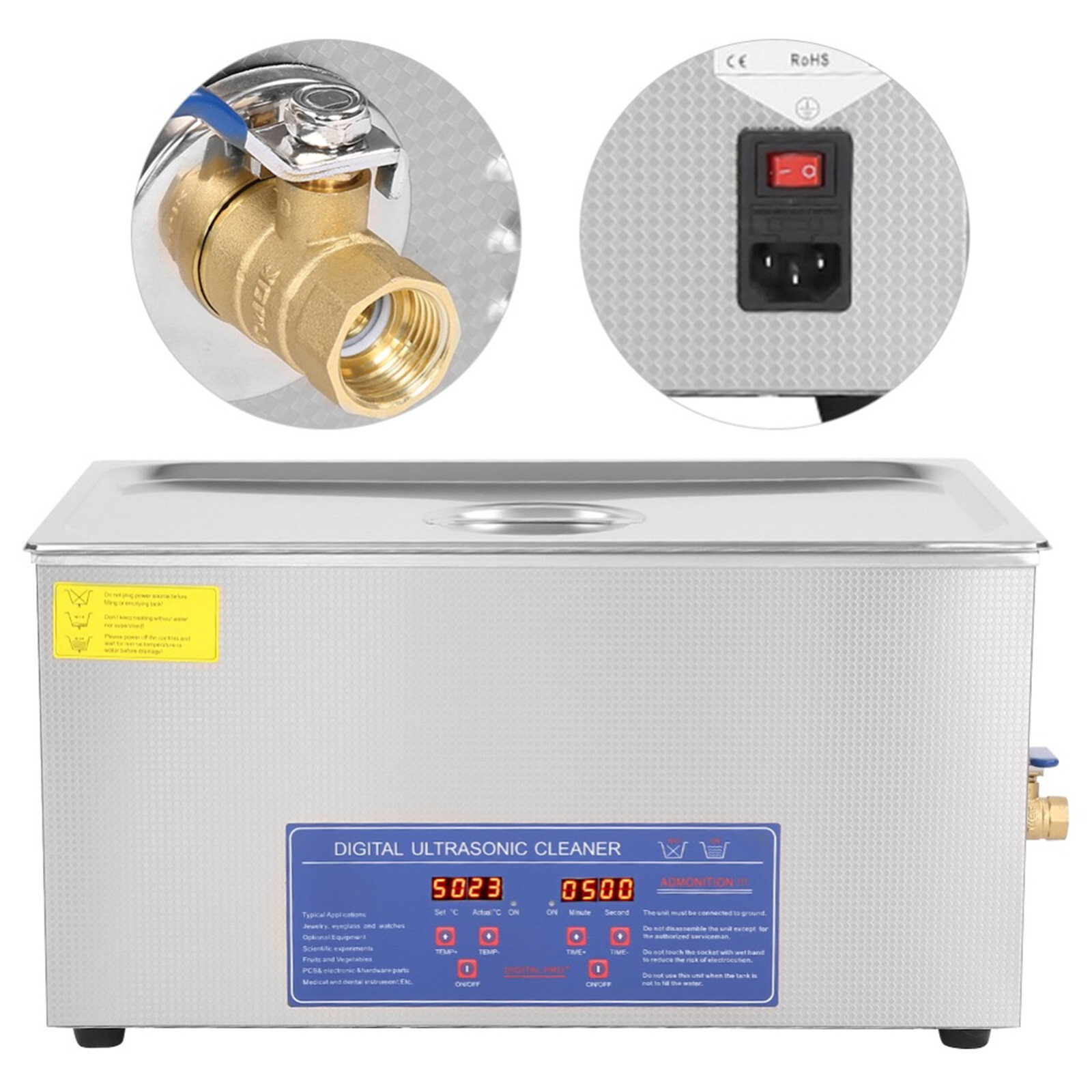 3/6/10/15/22/30L Ultrasonic Cl - огляд і ціна Industrial Ultrasonic Cleaner 30L Heater